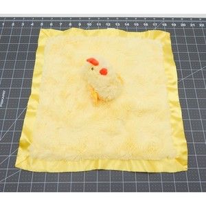 Cloud Island Yellow Chick Plush Lovey Satin Trim Security Blanket Chicken